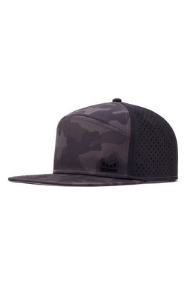 Melin Trenches Icon Hydro Performance Snapback Hat in Black Camo