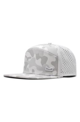Melin Trenches Icon Hydro Performance Snapback Hat in Snow Camo