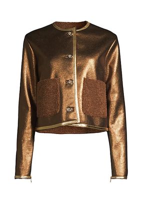 Melina Metallic & Faux Shearling Jacket