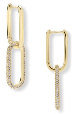 Melinda Maria Carrie Pavé Chain Convertible Drop Hoop Earrings in Gold