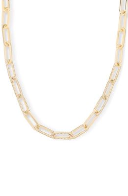 Melinda Maria Carrie Pavé Chain Link Necklace in Gold