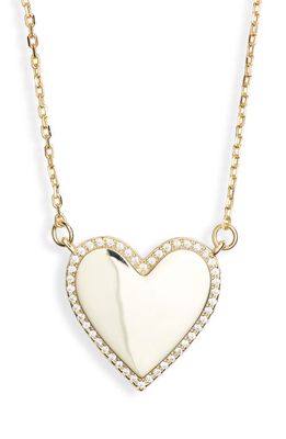 Melinda Maria Emilia Heart Pendant Necklace in Gold/White Cz