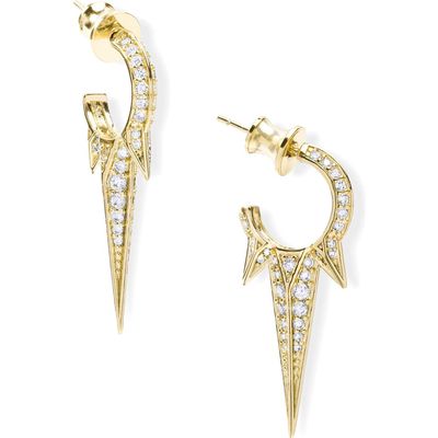 Melinda Maria Gabriella Pavé Triple Spike Hoop Earrings in Gold 