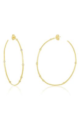 Melinda Maria Inside Out Station Hoop Earrings in Gold/white Diamondettes