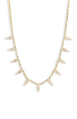 Melinda Maria Morgan Cubic Zirconia Collar Necklace in Gold/White Opal/White Cz