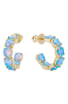 Melinda Maria Oh She Fancy Opal Inside Out Huggie Hoop Earrings in Blue Opal/Gold