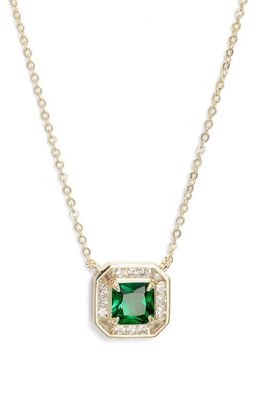 Melinda Maria The Gatsby Pendant Necklace in Gold/emerald Green