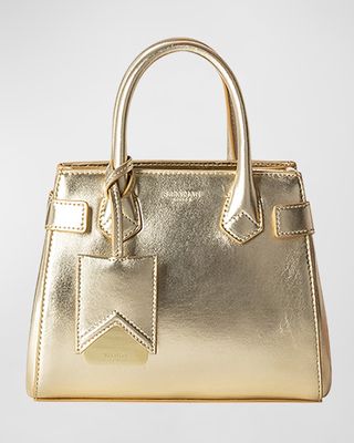 Meline Mini Metallic Leather Top-Handle Bag