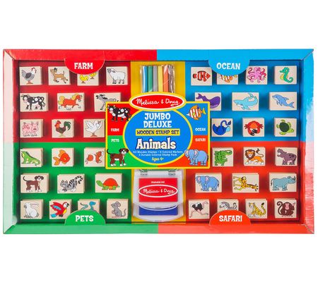 Melissa & Doug Deluxe Wooden Stamp Set in Display