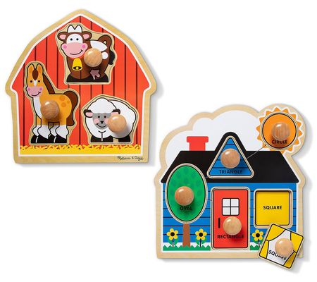 Melissa & Doug Jumbo Knob Puzzle Bundle