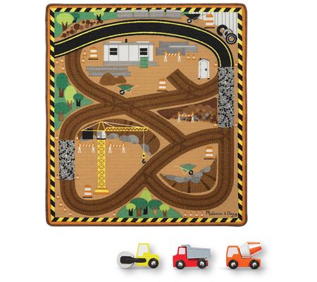 Melissa & Doug  Round the Site Construction Tru ck Rug