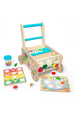 Melissa & Doug Wooden Shape Sorting Grocery Cart Toy in Multi 