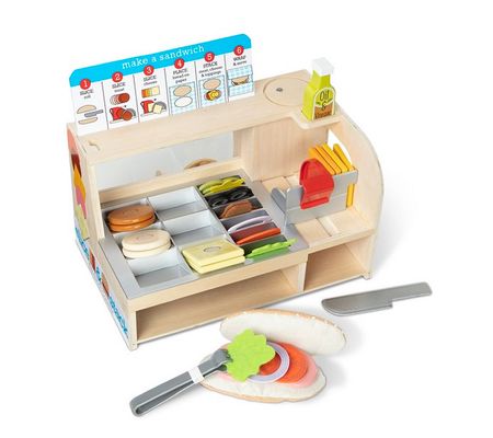 Melissa & Doug Wooden Slice & Stack Sandwich Co unter