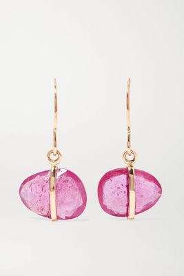 Melissa Joy Manning - 14-karat Gold Sapphire Earrings - Pink