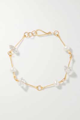 Melissa Joy Manning - 14-karat Recycled Gold, Herkimer Diamond And Pearl Bracelet - one size