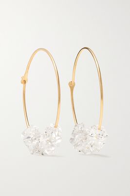 Melissa Joy Manning - 14-karat Recycled Gold Herkimer Diamond Hoop Earrings - one size