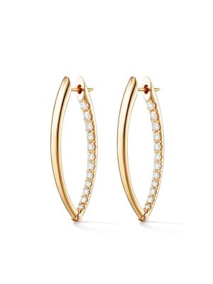 Melissa Kaye 18kt yellow gold and diamond Cristina medium hoop earrings