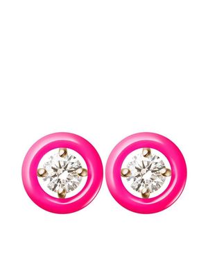 Melissa Kaye 18kt yellow gold diamond Sylvie stud earrings - Pink