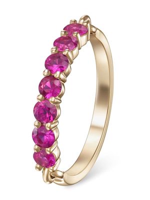 Melissa Kaye 18kt yellow gold Lenox pink sapphire ring