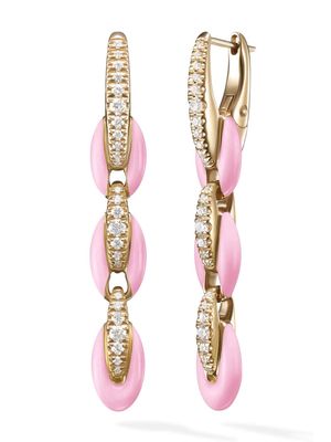 Melissa Kaye 18kt yellow gold Marissa Pink Ada diamond earrings