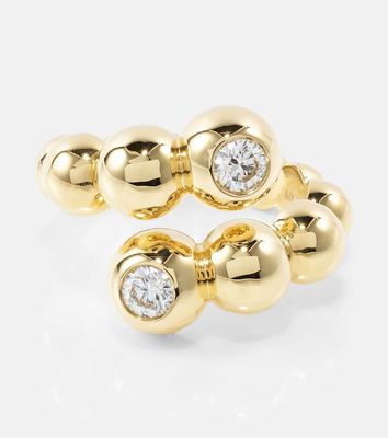 Melissa Kaye Audrey Large wrap 18kt gold ring with diamonds