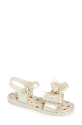 Melissa Kids' Mini Mar Star Sandal in White Metallic 