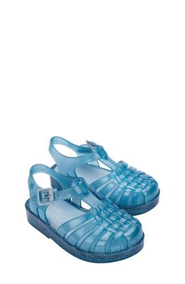 Melissa Kids Mini Posses Sandal in Blue Glitter