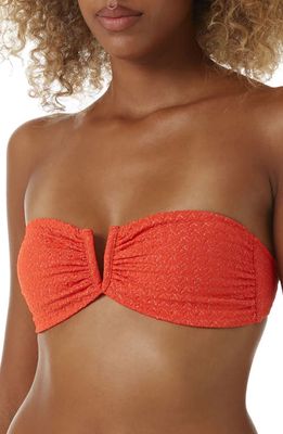 Melissa Odabash Alba Strapless Bikini Top in Apricot Zigzag