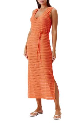 Melissa Odabash Annabel Open Stich Cover-Up Dress in Orange