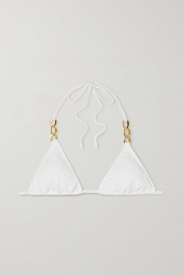 Melissa Odabash - Embellished Stretch-jacquard Bikini Top - White