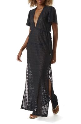 Melissa Odabash Esme Plunge Sheer Cover-Up Dress in Black