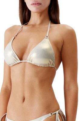 Melissa Odabash Key West Triangle Bikini Top in Gold