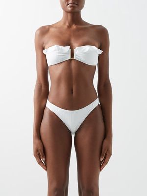 Melissa Odabash - Maine Ruffled U-ring Bandeau Bikini Top - Womens - White