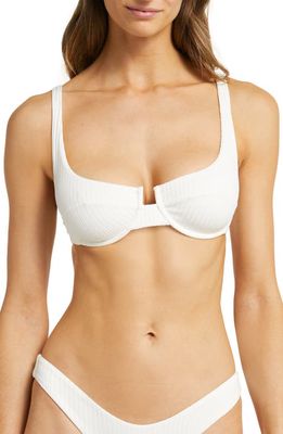 Melissa Odabash Montreal Underwire Bikini Top in White Ribbed