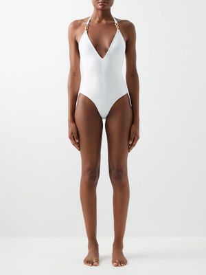 Melissa Odabash - Naples Plunge-neck Swimsuit - Womens - White