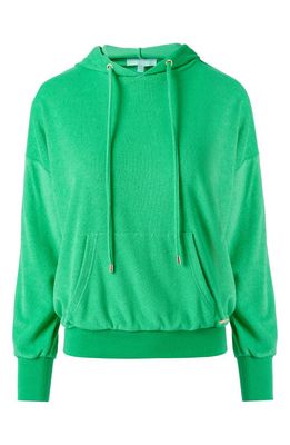 Melissa Odabash Nora Drop Shoulder French Terry Cover-Up Hoodie in Green