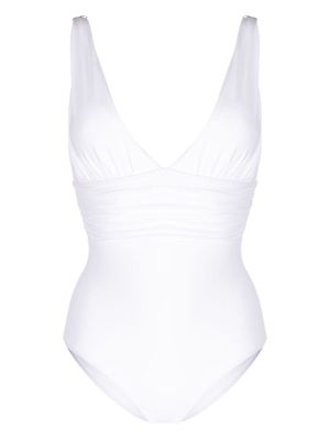 Melissa Odabash Panarea V-neck bodysuit - White