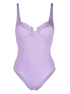 Melissa Odabash Sanremo ribbed-detail swimsuit - Purple