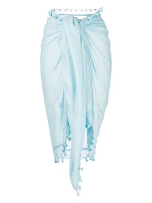 Melissa Odabash tassel-trim sarong - Blue