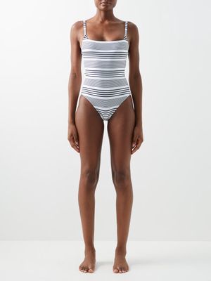 Melissa Odabash - Tosca Striped Swimsuit - Womens - Blue Stripe
