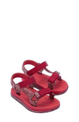 Melissa Papete Rider Sandal in Red/Clear Glitter/Pink