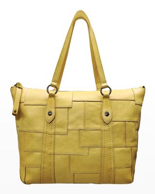 Melissa Patchwork Zip Shopper Tote Bag