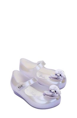 Melissa x Barbie Kids' Mini Ultragirl Mary Jane Flat in Pearly Blue