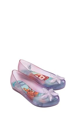 Melissa x Disney® The Little Mermaid Mini Ultragirl Flat in Clear/Purp