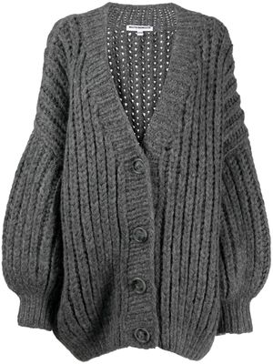Melitta Baumeister balloon-sleeve chunky knit cardigan - Grey