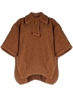 Melitta Baumeister faux-shearling short-sleeve top - Brown