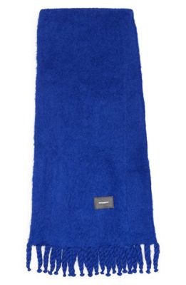 MELITTA BAUMEISTER Fluffy Tassel Alpaca & Merino Wool Blend Scarf in Blue Knit