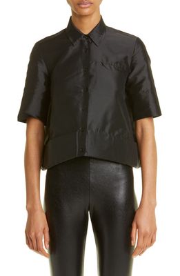 MELITTA BAUMEISTER Foam Satin Button-Up Shirt in Black