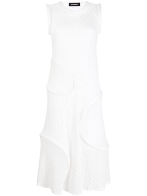 Melitta Baumeister panelled textured-finish midi dress - White