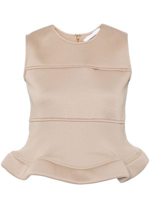 Melitta Baumeister peplum hem sleeveless top - Brown